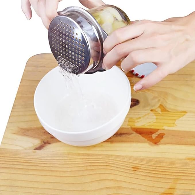 Food Can Strainer Stainless Steel Sieve Tuna Lid Press Canning Colander Oil Drainer Kitchen Tools for Beans Vegetables
