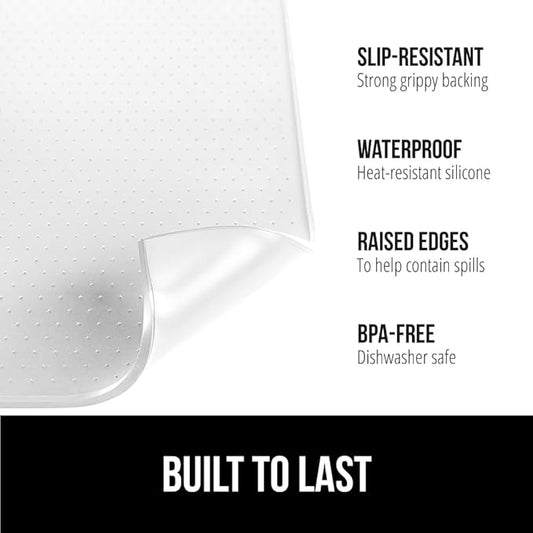 GORILLA GRIP Silicone Coffee Mat, 18x28, Espresso Machine Bar Accessories, Keep Kitchen Counters Clean, Stays in Place, Waterproof and Heat Resistant Dish Drying Mats, Home Decor Essentials, White