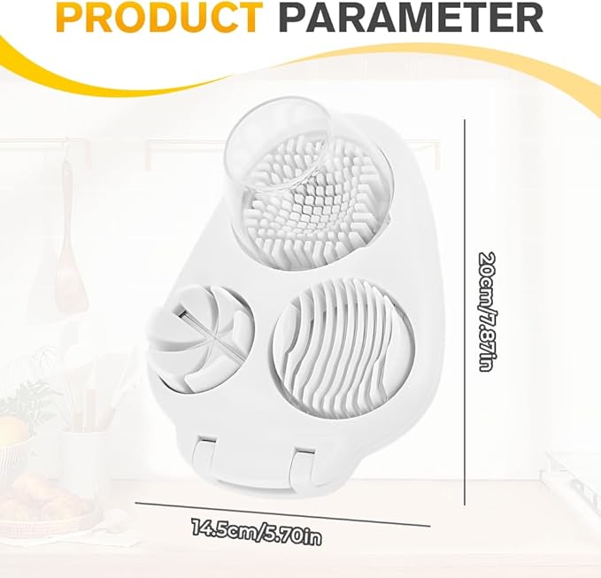 3 in 1 Egg Slicer for Hard Boiled Eggs, 2025 New Egg Cutter for Hard Boiled Eggs for Strawberry Mushroom Grape Cherry Tomato, Multi-Function Food Slicer for Home Use Kitchen Chopper Tool (1 PCS)