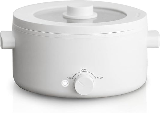 olayks. Hot Pot Electric,2L Ceramic Glaze Non-Stick Pan, Portable Hot Pot with Dual Power Adjustment, Electric Cooker for Egg, Ramen, Oatmeal,Soup Quick Heating and Overheat Protection