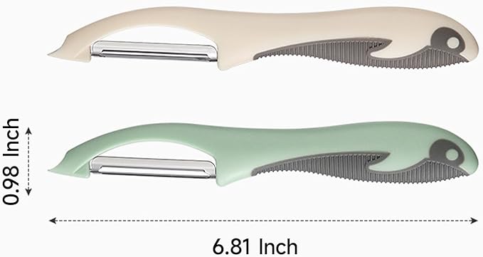 Trez Treamer 2-Pack Vegetable Peelers for Kitchen,Safe Veggie Peeler Set for Potato (2, Blue/Green)