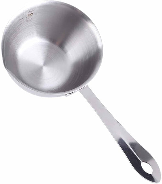 Stainless Steel Butter Warmer Pot - Induction Bottom Milk Hot Pot with Cool Handle | Perfect for Melting Butter, Heating Sauces & More (300ML)