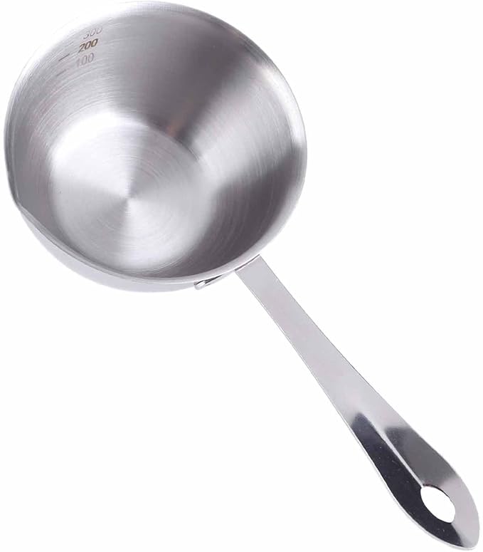 Stainless Steel Butter Warmer Pot - Induction Bottom Milk Hot Pot with Cool Handle | Perfect for Melting Butter, Heating Sauces & More (300ML)