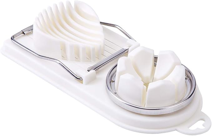 Egg Slicer Cutter,2 in 1 Stainless Steel Cutting Wires Egg Slicer Multi Purpose Egg Dicer & Wedger