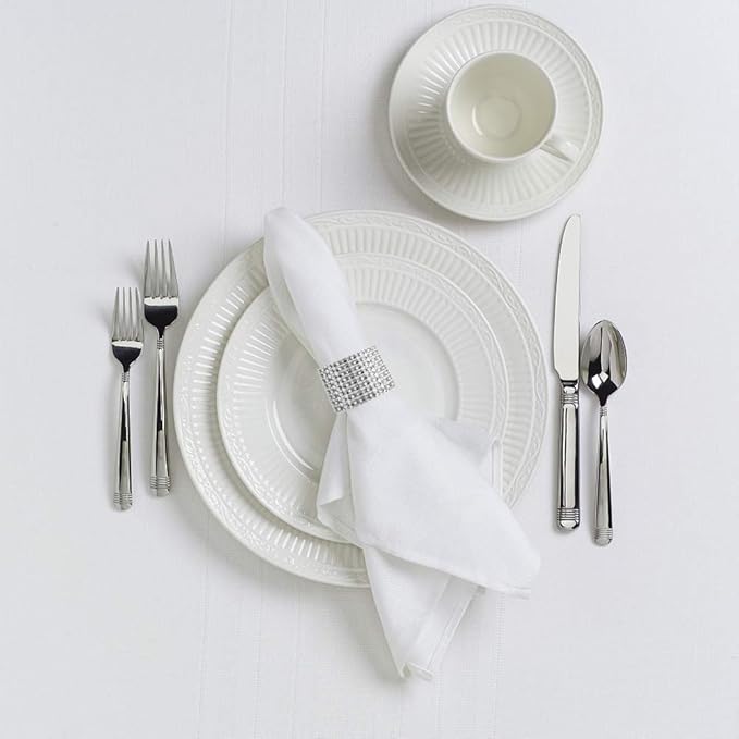 Accmor 100pcs Napkin Rings, Silver Napkin Rings Buckles for Table Decorations, Wedding, Dinner, Party, DIY Decoration