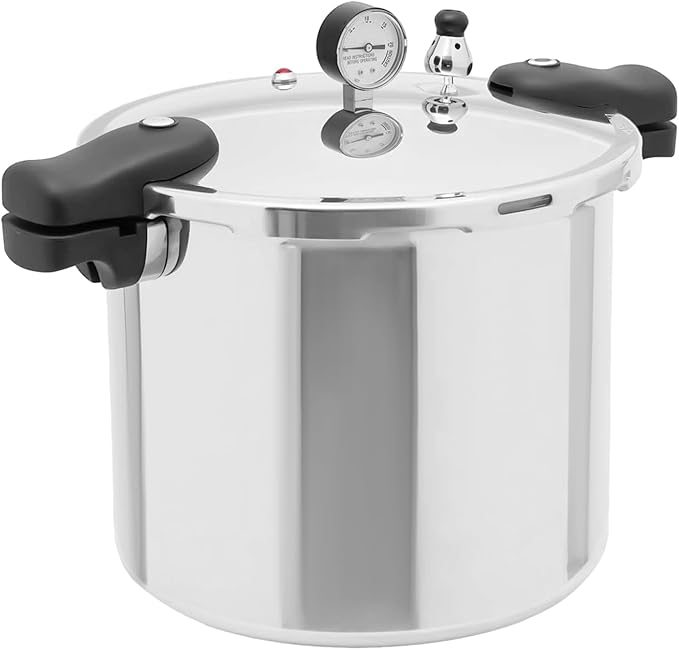 23 Quart Pressure Cooker & Canner | Thickened Aluminum Alloy Commercial Pressure Canner with Pressure Gauge | Explosion-proof Pressure Cookware