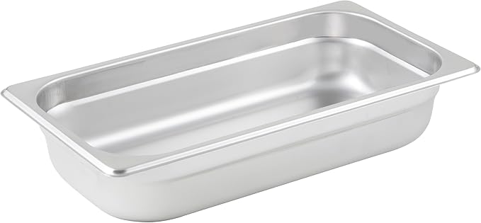 Winco SPJM-302 Anti-Jamming Steam Pan, 1/3 x 2 1/2-Inch, 24-Gauge,Stainless Steel,Medium, 2.5" Deep
