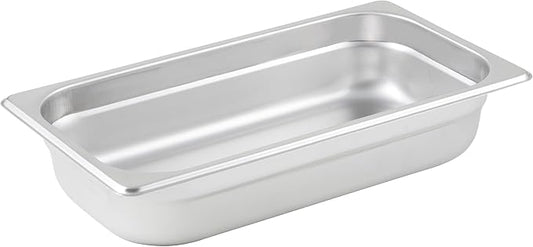Winco SPJM-302 Anti-Jamming Steam Pan, 1/3 x 2 1/2-Inch, 24-Gauge,Stainless Steel,Medium, 2.5" Deep
