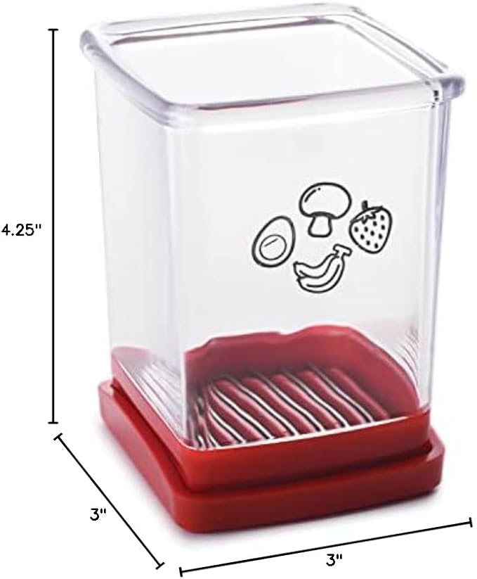 Norpro Speed Slicer with Push Plate, Red, 3"L x 3"W x 4.25"H