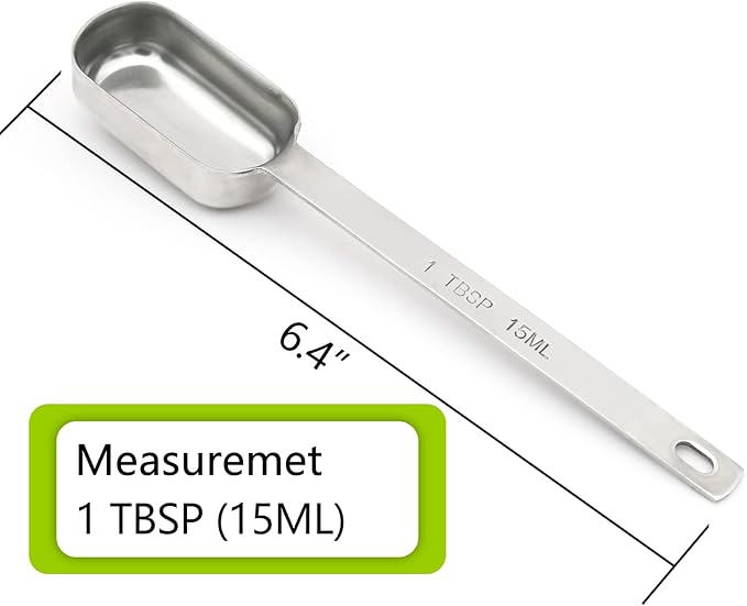 3PCS 1tbsp (3tsp, 15ml, 1/2oz) Single Measuring Spoon, Stainless Steel Long Handle Individual Teaspoons Only