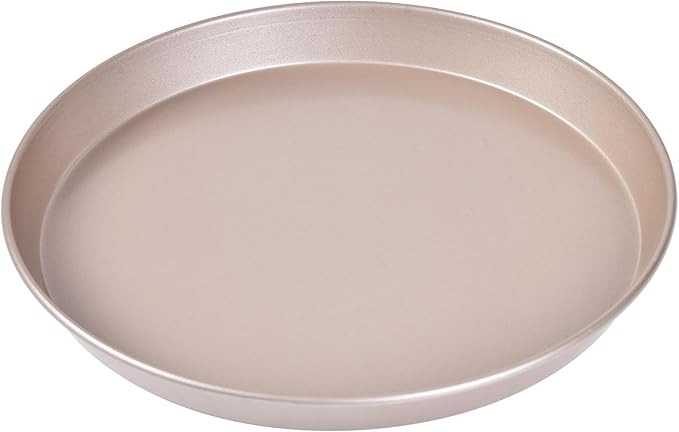 Bakeley Pizza Pan, 11-Inch Non-Stick Pancake Bakeware for Oven Baking (Champagne Gold)