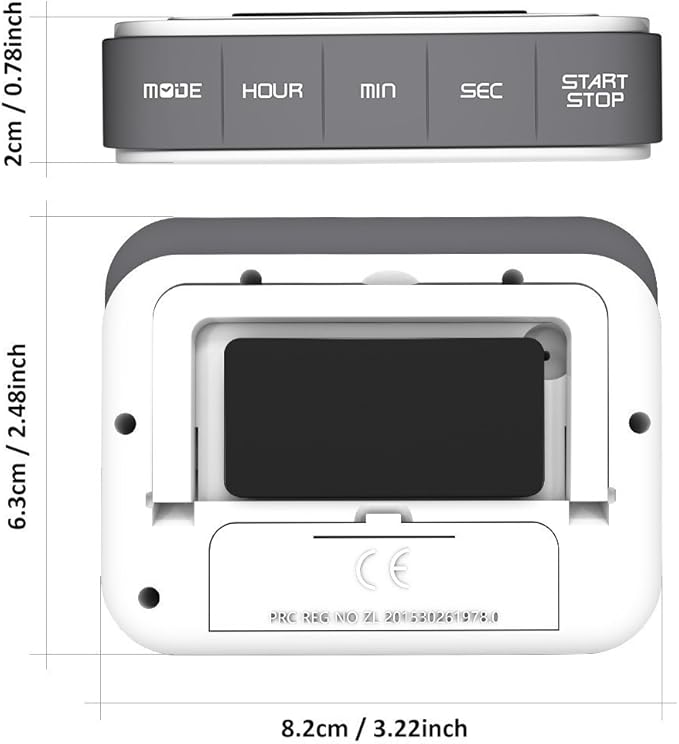 VPAL Digital Kitchen Timer 12/24 Hours Alarm Clock with Magnetic Back and Retractable Stand, Large LCD Display