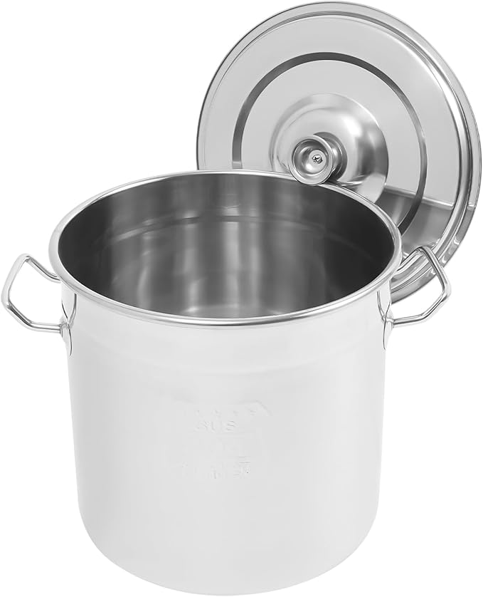 Stainless Steel Stock Pot w/Lid, Commercial Soup Cookware for Home/Restaurant/Hotels, for Stew/Simmering/Soup, Universal Stove Compatible (12L/12.68Qt.)