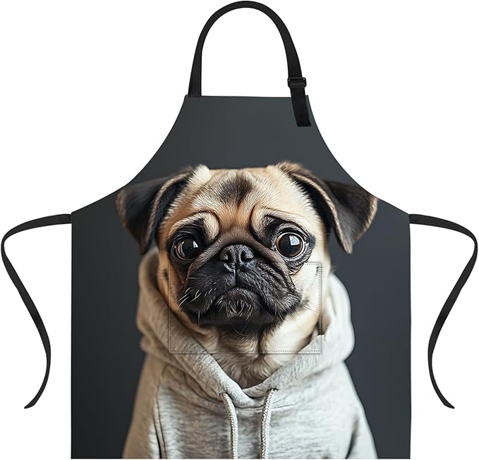 Funny Cat Apron with 2 Pockets Waterproof for Men Women Kitchen Garden Decor