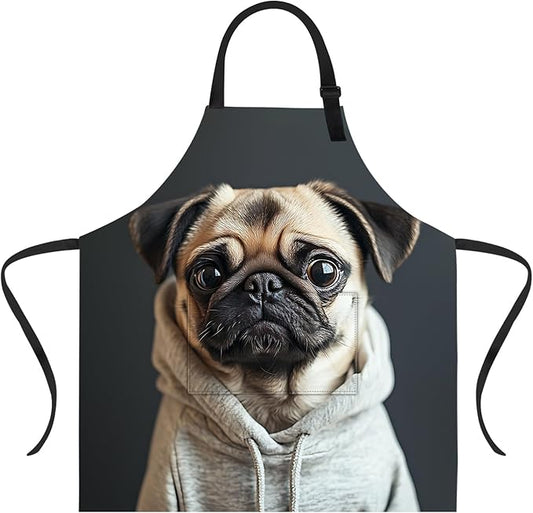 Funny Cat Apron with 2 Pockets Waterproof for Men Women Kitchen Garden Decor