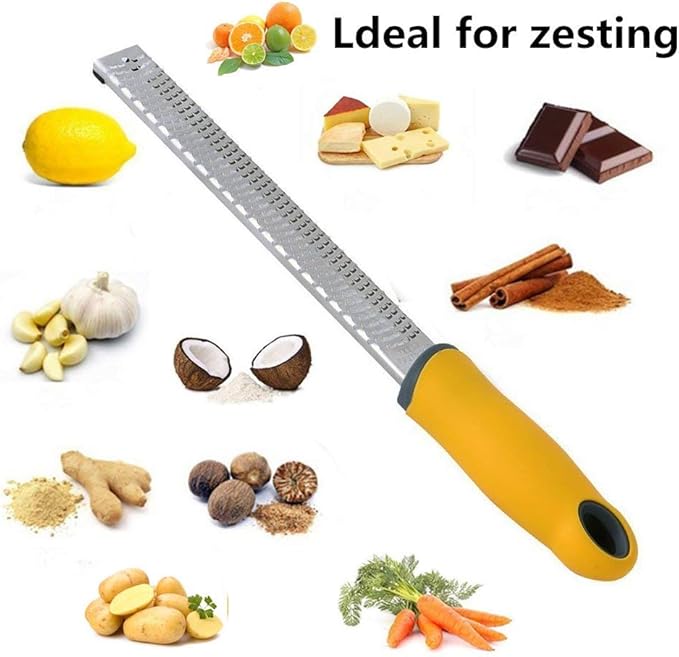 Lemon Zester, Cheese Grater, 304 Premium Stainless Steel zester grater set - For Parmesan Cheese, Citrus, Lemon, Lime, Ginger, Garlic, Nutmeg, Cheese, Chocolate, Coconut, Cinnamon, Dishwasher Safe