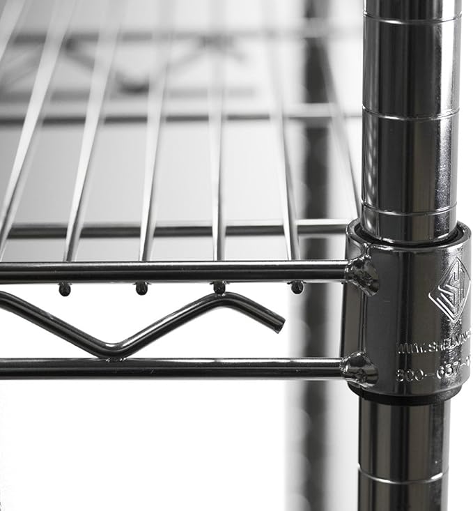Shelving Inc. 8" d x 24" w x 54" h Chrome Wire Shelving with 4 Tier Shelves, Weight Capacity 800lbs Per Shelf
