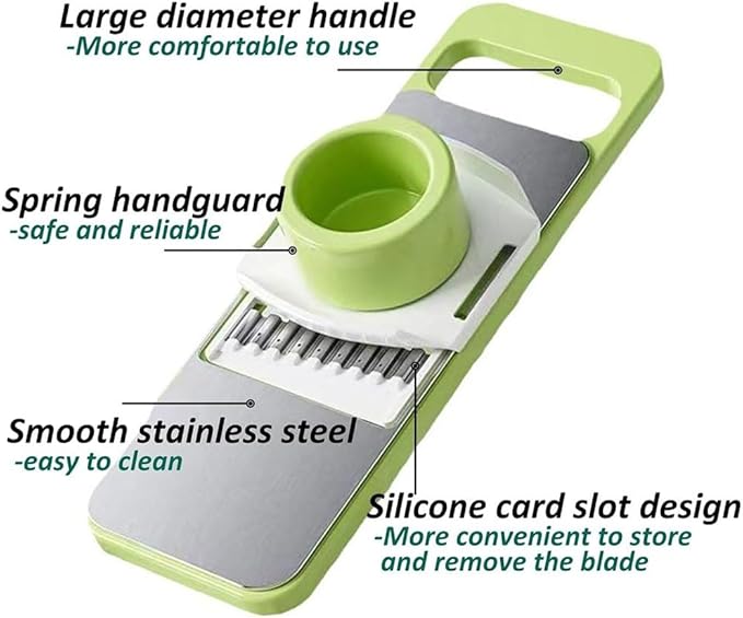 6-in-1 Mandoline Slicer, Once for All Safe Mandoline Slicer Stainless Steel for Kitchen, Vegetable Chopper Slicers, Detachable Blade, Kitchen Chopping Artifact, Versatility(2PCS)