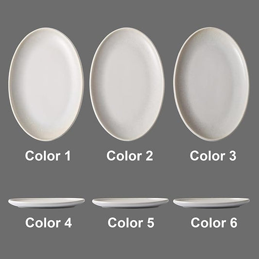 Ceramic Large Serving Platters- Set of 3 Oval Platters for Entertaining. Kitchen Dishes for Dinner, Fruit, Salad, Turkey, etc. Oven, Dishwasher Safe, 15.75"/13.75"/12",Mixed White