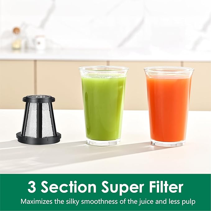 Slow Masticating Juicer,Brecious Cold Press Juicers with 2 Speed Modes & Quiet Motor,Juicers Machines Vegetable and Fruit with Reverse Function,Celery Juicer,BPA-Free,Easy to Clean (Red）