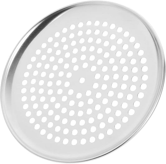 VINTORKY Perforated Pizza pan Stainless Steel Baking pan Stainless Steel Pizza pan Non Stick Frying Pans Stainless Steel Skillet Household Baking Tray Non- Stick Pizza Pan Round Baking Tray, 23x23cm