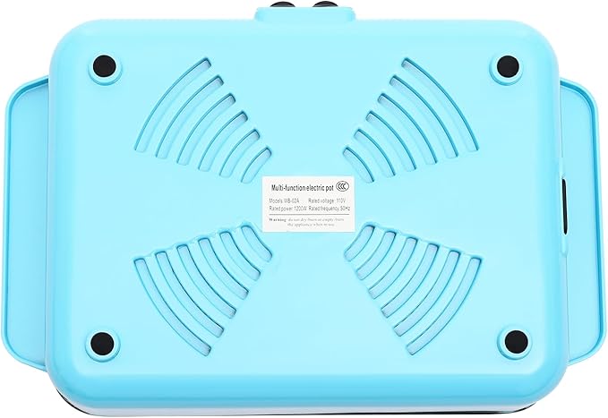 Electric Grill Hot Pot 2 in 1 Indoor Smokeless Hotpot Pot Electric Cooker Electric Hot Pot with Grill with Divider-Separate Dual Temperature Contral Korean BBQ Grill (Blue)