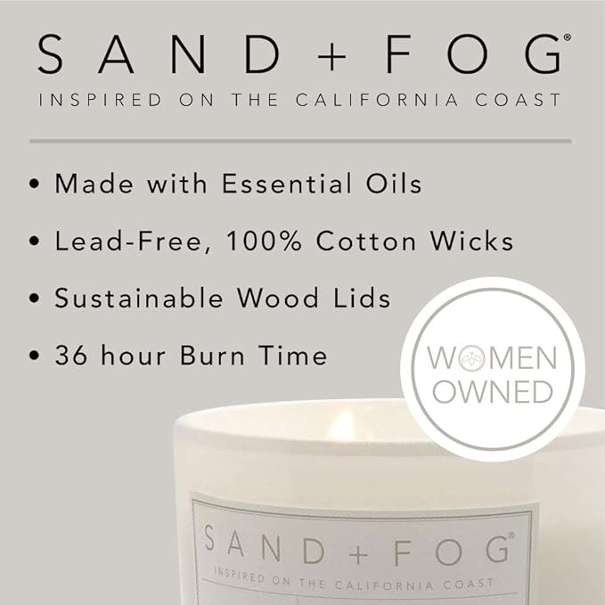 Sand + Fog Scented Candle - Pumpkin Chai – Additional Scents and Sizes – 100% Cotton Lead-Free Wick - Luxury Air Freshening Jar Candles - Perfect Home Decor – 12oz
