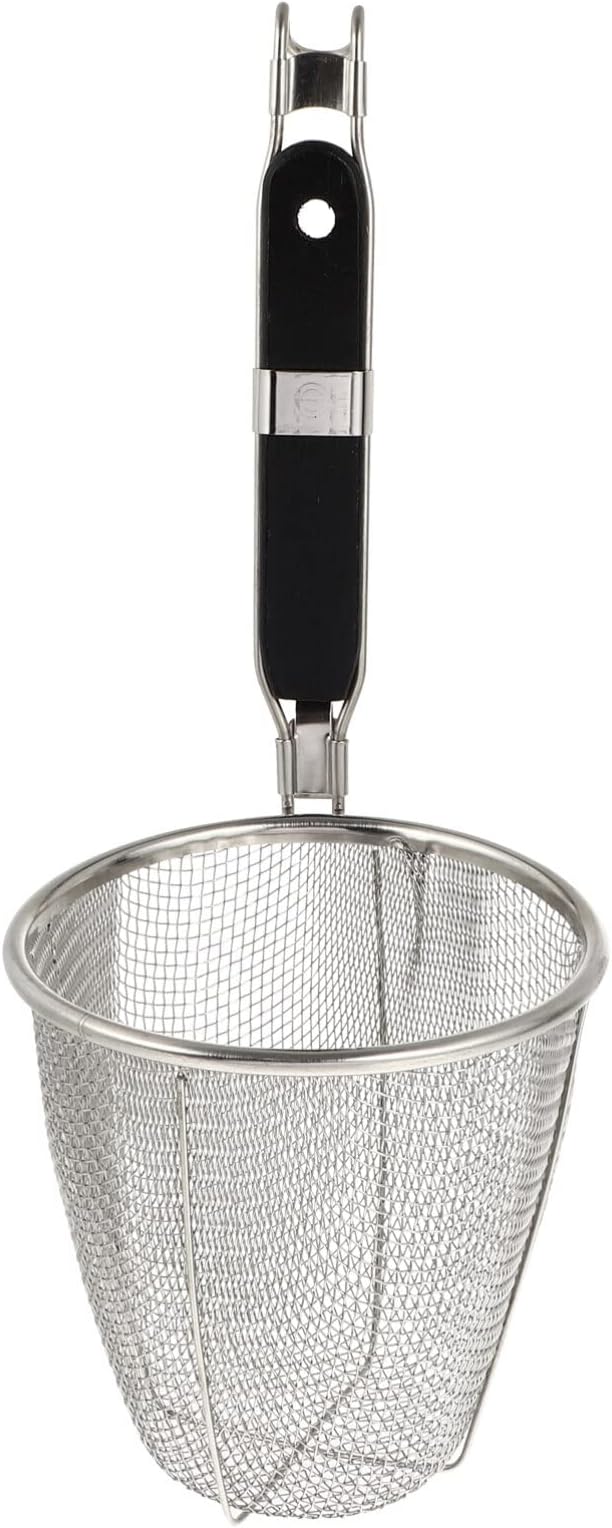 Mesh Strainer Spoon Stainless Steel Pasta Basket Mesh Noodle Strainer Pasta Noodle Strainer Sieve Mesh Strainer with Handle for Home Restaurant Kitchen