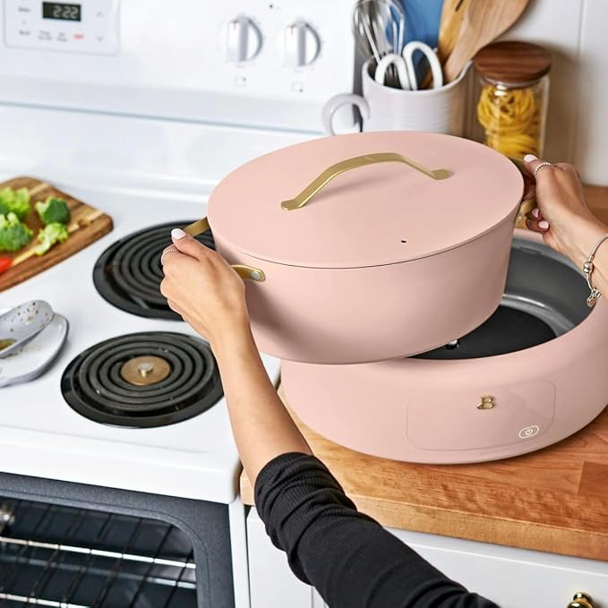 Beautiful 10-in-1 Electric Multi-Cooker, 6-Quart, Digital Display, Non-Stick Pot, One-Touch Control, 10 Cooking Functions (Rose)