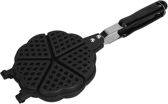Mini Waffle Maker Pan Easy Aluminum Alloy Stovetop Waffle Skillet for Waffles Bread Toaster Kitchen Camping