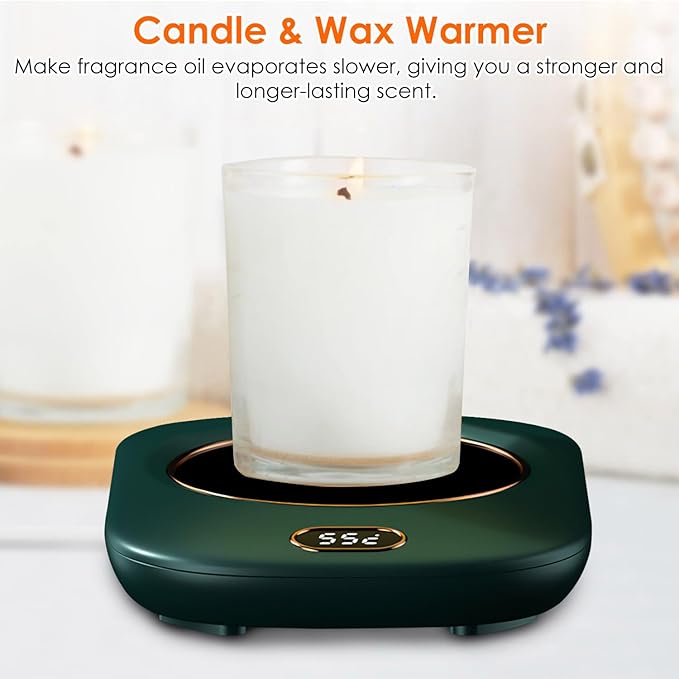 USB Coffee Mug Warmer Electric Cup Warmer for Desk Wired Milk Beverage Cup Heater Heating Plat with 3 Temperature Setting for Office Home (White)