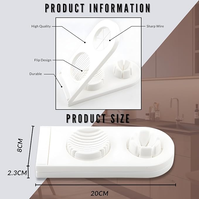 Egg Slicer for Hard Boiled Eggs,Strawberry slicer, Heavy Duty Premium Egg Cutter with Stainless Steel Wire, Multipurpose Egg Chopper for Hard Boiled Eggs,cheese, Mushroom, and Soft Fruit