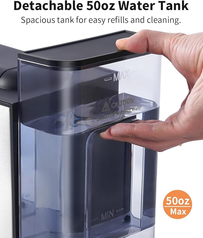KIDISLE Hot & Iced Coffee Maker with Bold Setting, Single Serve Coffee Maker for K Cup and Grounds, 6-14 Oz Brew Sizes, 50 Oz Removable Water Tank, One Cup Coffee Machine with Reusable Filter, Black