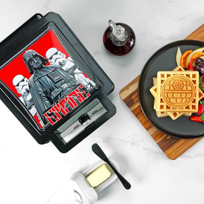 Uncanny Brands Star Wars Darth Vader Storm Trooper Deluxe Waffler - Star Wars Iconic Characters and Symbols on Your Waffles