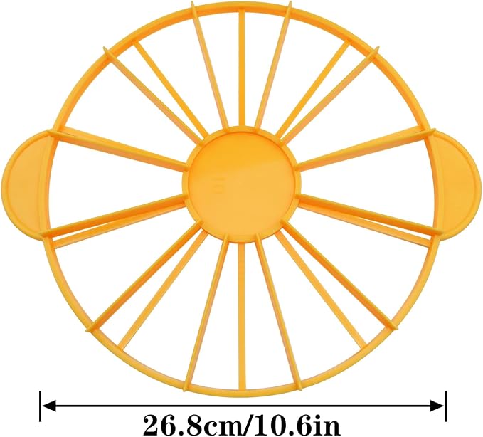 Cake Portion Cutter, Double Sided Cake Portion Marker, Round Cake Slicer, 10 or 12 Pieces, Yellow, 26.8 cm /10.6 In Diameter