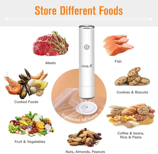 Handheld Vacuum Sealer for Food Storage | Compact, Wireless, Rechargeable (Sealer Only)