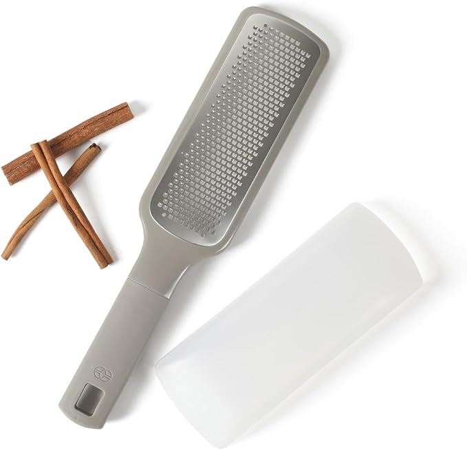 Calphalon Prime Stainless Steel Handheld Cheese Grater W/Cover & Rubber Handle - Taupe