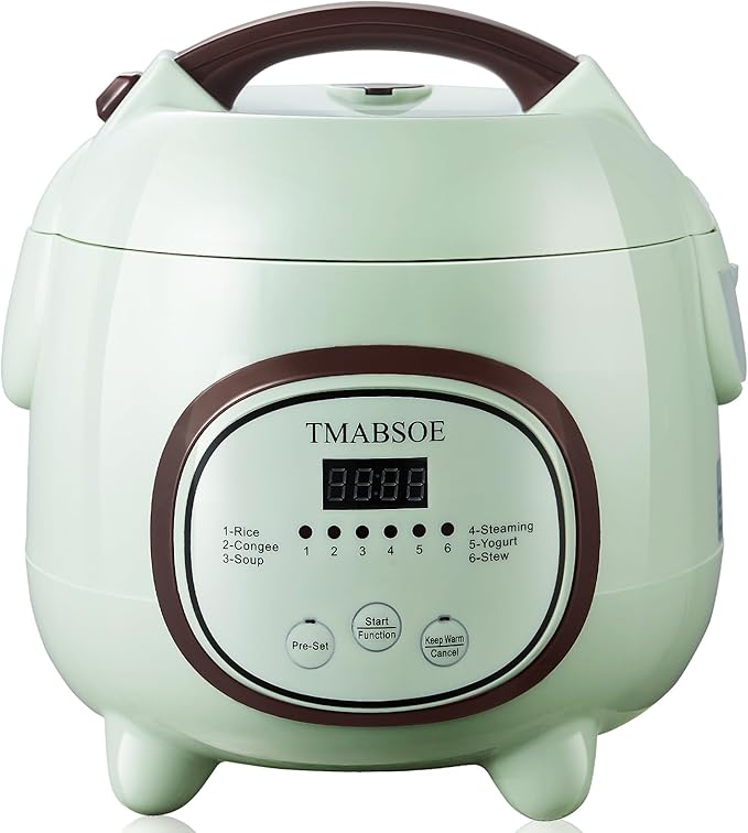 TMABSOE Rice Cooker 6 Cup (Cooked), Small Rice Cooker with 6 Cooking modes,24-Hr Delay Timer and Auto Keep Warm Function, Non-Stick Inner Pot,1.6L Suitable For 1-3 People
