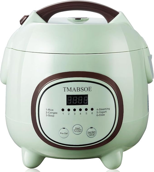 TMABSOE Rice Cooker 6 Cup (Cooked), Small Rice Cooker with 6 Cooking modes,24-Hr Delay Timer and Auto Keep Warm Function, Non-Stick Inner Pot,1.6L Suitable For 1-3 People