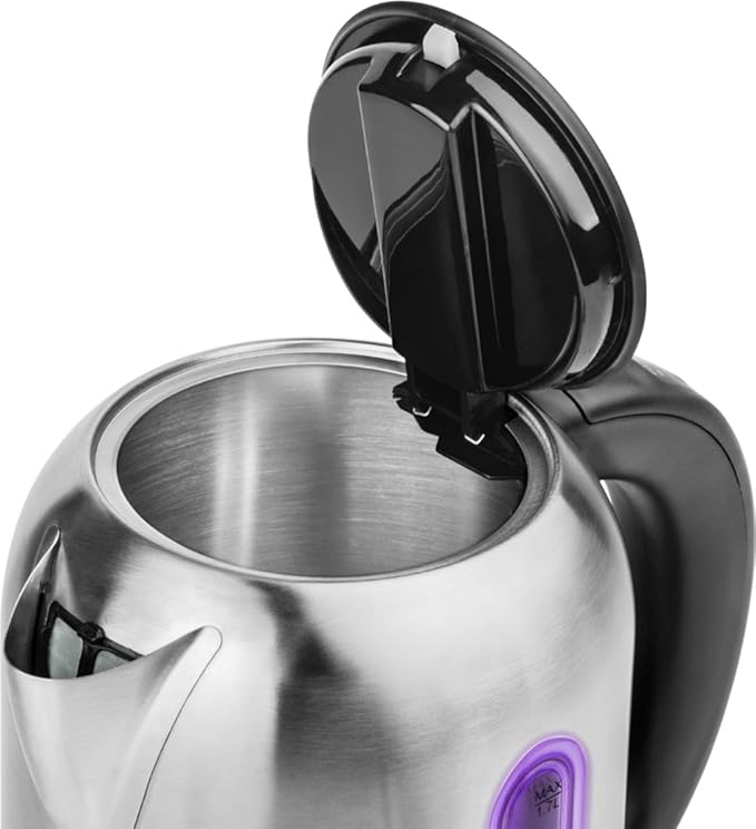 ECG RK 1785 Colore Kettle, 1.7 Litres, Stainless Steel, 5 Backlight Colours, 1.7 Litres