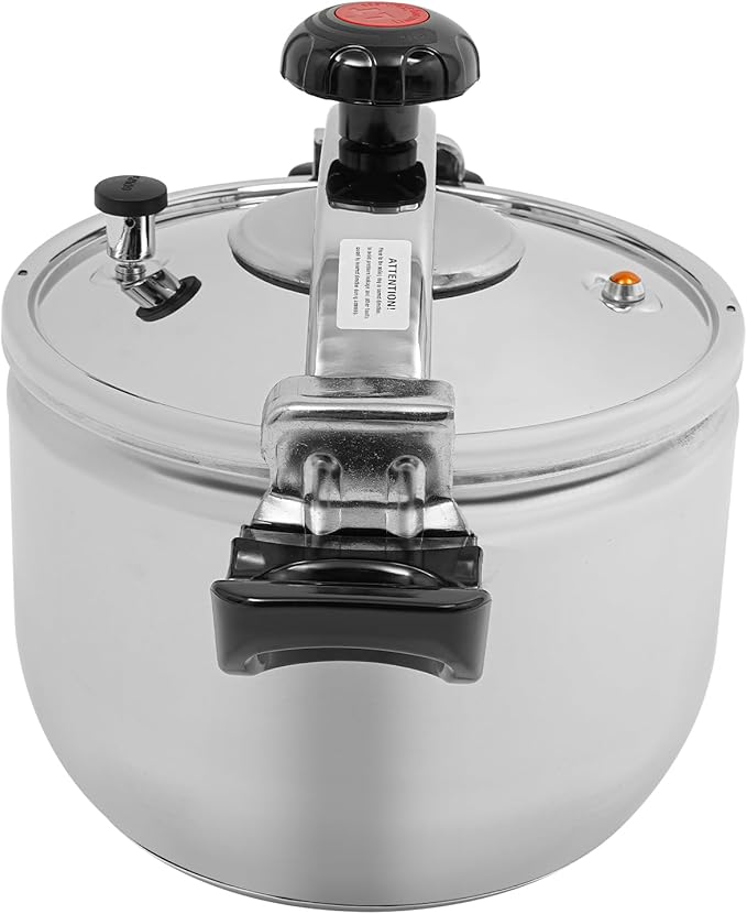 Stainless Steel Pressure Cooker Large Capacity Cooktop Pressure Pot with Multiple Protection Functions for Home Restaurants Canteens, Multiple Stove Compatible (9.51 Qt)