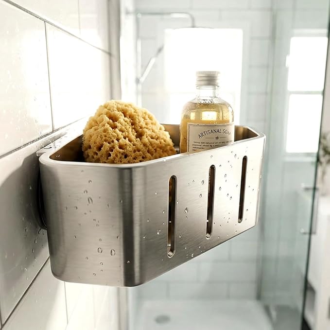 Sponge Holder for Kitchen Sink,2026 Sink Caddy Organizer with Suction Cups,Rustproof Kitchen Storage Rack for Sponge,Soap,Stopper,Brush (2, Square)