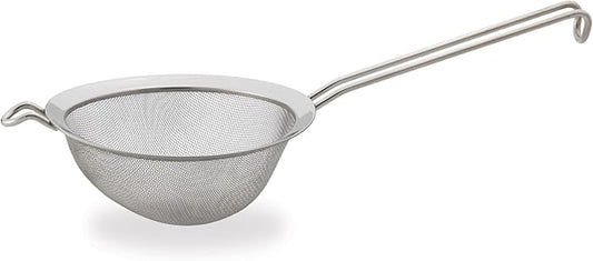 HIC Kitchen Fine Double Mesh Strainer, 18/8 Stainless Steel, 7-Inch, For Sifting Baking Ingredients, Straining, And Draining Stocks, Soups, And Sauces