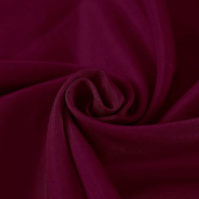 Fokitut 2 Pack Waterproof Round Tablecloth, 90 Inch, Stain Resistant and Wrinkle Polyester Table Cloth, Fabric Table Cover for Kitchen Dining, Wedding, Party, Holiday Dinner-Burgundy