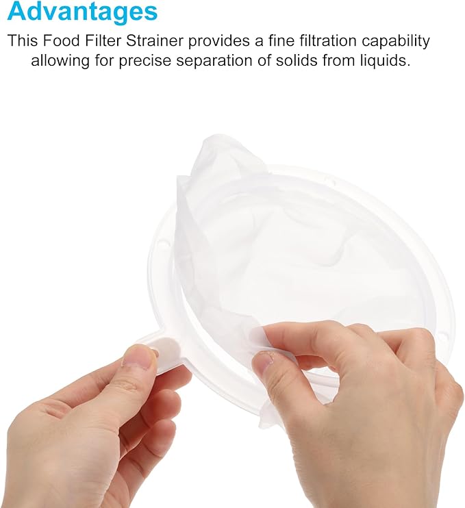 uxcell 1Pcs 400 Mesh Food Filter Strainer, 5.9in Nylon Fine Mesh Sieve Drainer, Plastic Mesh Colander for Filtering Coffee, Juice, Oils, Wine, Soy Milk, Honey, Yogurt