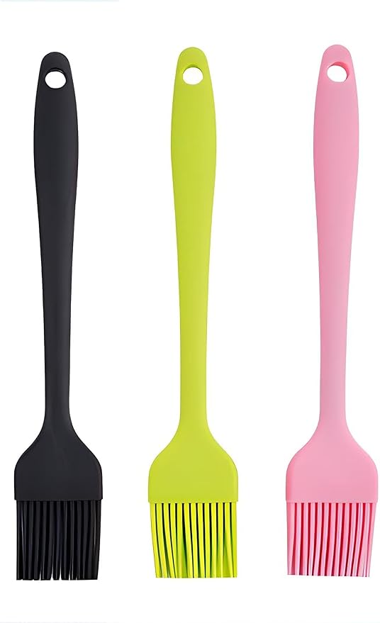 3-Pack Silicone Basting Pastry Brush for Baking Cooking Bbq Grill Spread Oil Butter Sauce