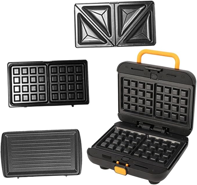 1set Multi-functional Waffle Maker Compact Household Kitchen Sandwich Toaster Non-stick Plates for Easy Breakfast Suitable for Home and Dorm Use
