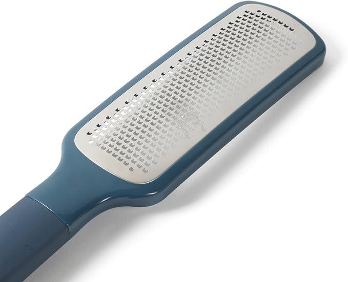 Calphalon Edge Stainless Steel Handheld Cheese Grater W/Cover & Rubber Handle - Navy Blue