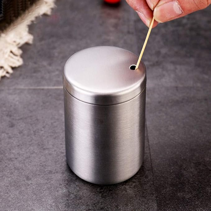 Stainless Steel Toothpick Holder Dispenser, High-capacity Thickening Tooth Picks Container for Kitchen ( No Toothpicks)