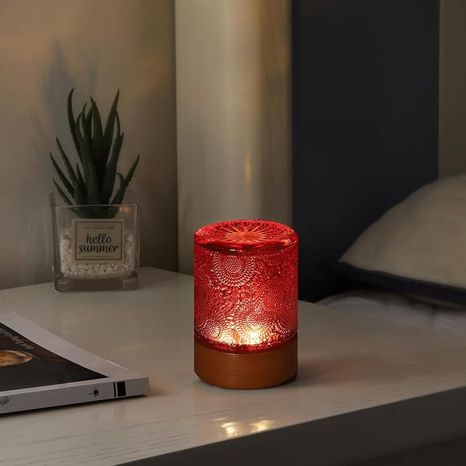 Mini Soft Warm Light Lamp Battery Operated Portable Night Light with Timer, Small Glass Vintage Dim Sleep Nightlights, Battery Powered Wireless Night Lights for Adults (1), M2-1-7